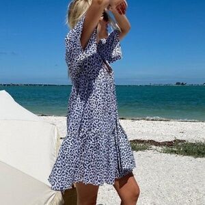 Emerson Fry India Collection Isla Dress Charcoal Leopard